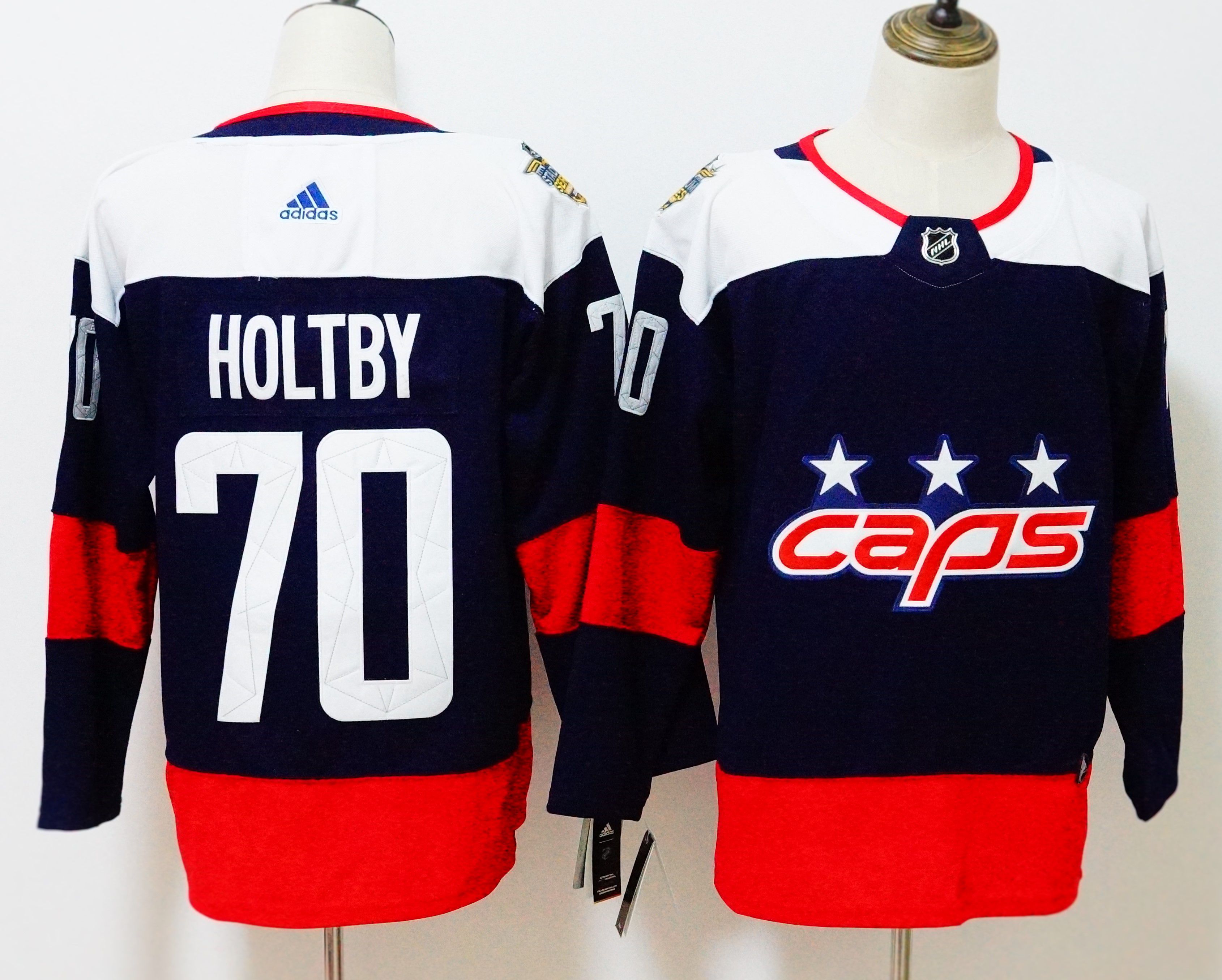Men Washington Capitals 70 Holtby Blue Hockey Stitched Adidas NHL Jerseys